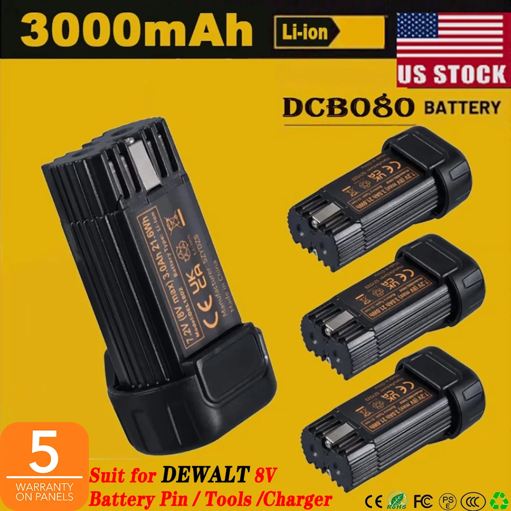 VANON 1/2/4 шт. 3,0 Ач DCB080 литий-ионная замена для Dewalt 8 В аккумуляторный штифт, совместимый с электроинструментами DCF680N1 DW4390 DCF680N2
VANON 1/2/4 шт. 3,0 Ач DCB080 литий-ионная замена для Dewalt 8 В аккумуляторный штифт, совместимый с электроинструментами DCF680N1 DW4390 DCF680N2