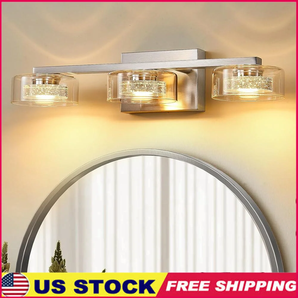 Dimmable LED Bathroom Light Fixture 3 Light Vanity Over Mirror Crystal Metal Glass Modern Design Waterproof Dustproof
Dimmable LED Bathroom Light Fixture 3 Light Vanity Over Mirror Crystal Metal Glass Modern Design Waterproof Dustproof