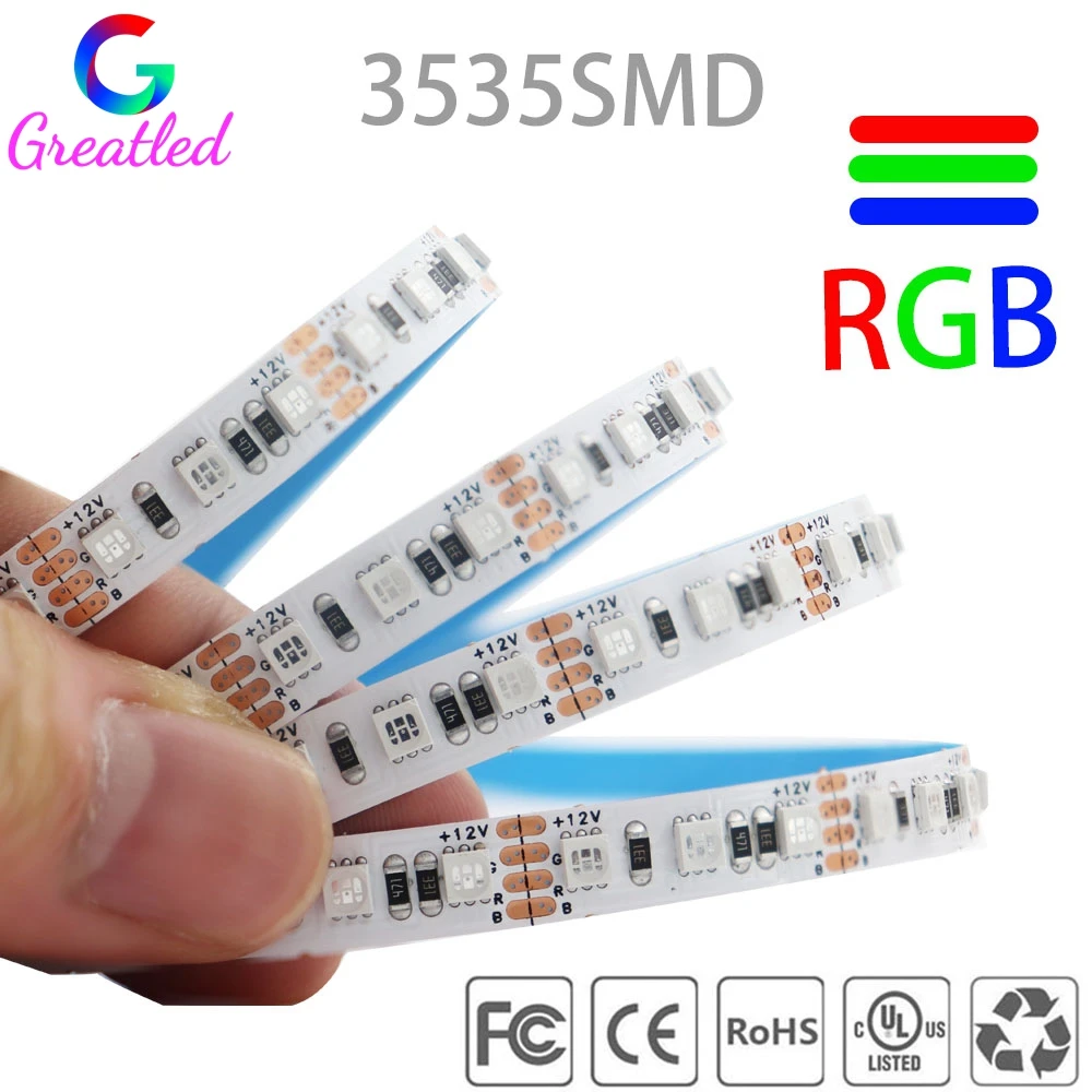 Super Bright SMD3535 RGB LED Strip Color Changeable Flexible Led Light Tape 8mm PCB 120Leds/m Home Party Decoration DC12V/24V
Super Bright SMD3535 RGB LED Strip Color Changeable Flexible Led Light Tape 8mm PCB 120Leds/m Home Party Decoration DC12V/24V