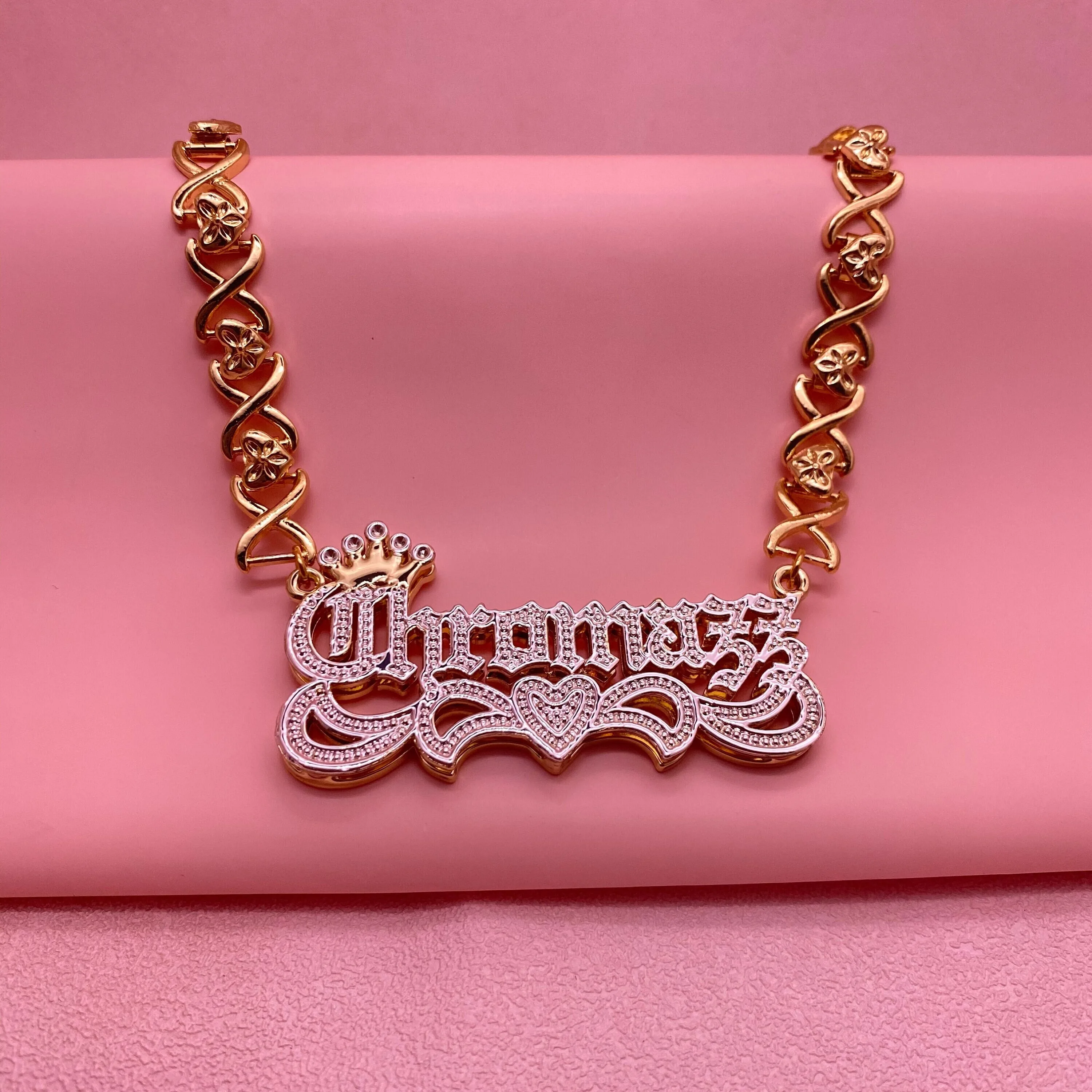 XO Necklace Personalized Name Necklace 18K Gold Plated Chain Luxury Jewelry Double Nameplate Custom Jewelry Gift for Women
XO Necklace Personalized Name Necklace 18K Gold Plated Chain Luxury Jewelry Double Nameplate Custom Jewelry Gift for Women