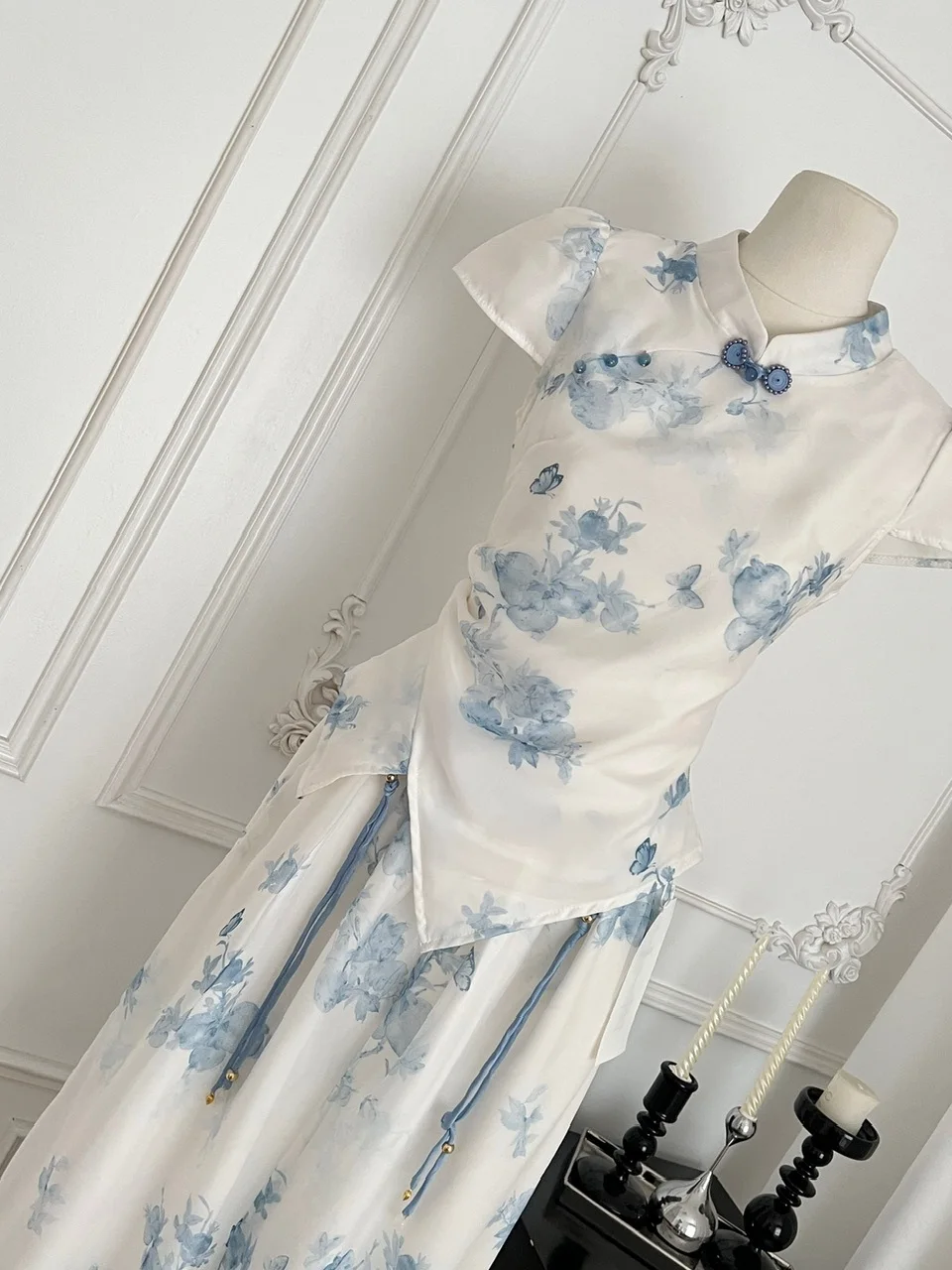 New Chinese Sle Women's Summer Faion Set High Waist Printed Wide Leg Pants Bubble Sve Top Two-Piece Ensemble
New Chinese Sle Women's Summer Faion Set High Waist Printed Wide Leg Pants Bubble Sve Top Two-Piece Ensemble