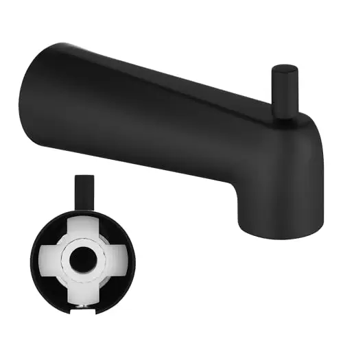 Matte Black 7-Inch Slip-On Bathtub Spout With Integrated Diverter For 1/2 Inch Copper Tubing
Matte Black 7-Inch Slip-On Bathtub Spout With Integrated Diverter For 1/2 Inch Copper Tubing