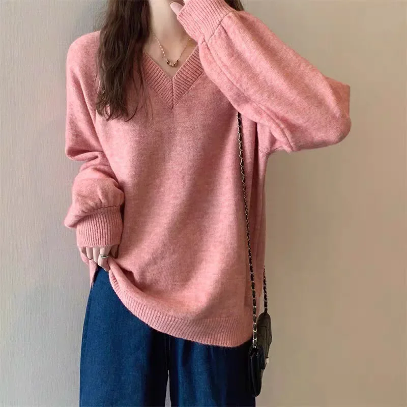 V-neck Pullover Top Fashionable Casual Style New Arrival Thick Neck Knitwear Women's Autumn Winter Bubble Sleeve Soft Cozy
V-neck Pullover Top Fashionable Casual Style New Arrival Thick Neck Knitwear Women's Autumn Winter Bubble Sleeve Soft Cozy