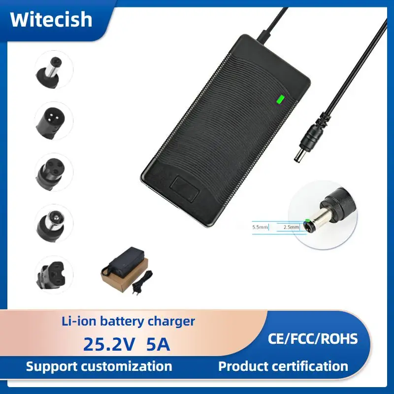25.2V 5A Li-ion Battery Charger for 6 Series 21.6V 22.2V 24V Good Quality Lithium Polymer Battery Pack
25.2V 5A Li-ion Battery Charger for 6 Series 21.6V 22.2V 24V Good Quality Lithium Polymer Battery Pack
