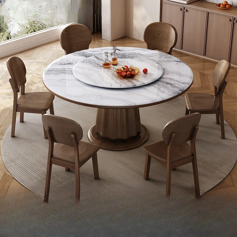 Light luxury marble dining table and chair combination, household small apartment solid wood round table
Light luxury marble dining table and chair combination, household small apartment solid wood round table