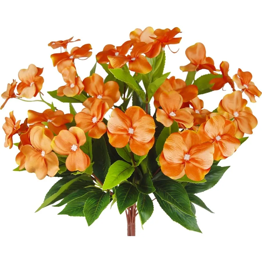 2 Pcs Artificial Impatiens Flowers for Outdoors Silk Flowers Bushes Greenery Bouquet Orange Faux Impatiens for Outdoor Planters
2 Pcs Artificial Impatiens Flowers for Outdoors Silk Flowers Bushes Greenery Bouquet Orange Faux Impatiens for Outdoor Planters