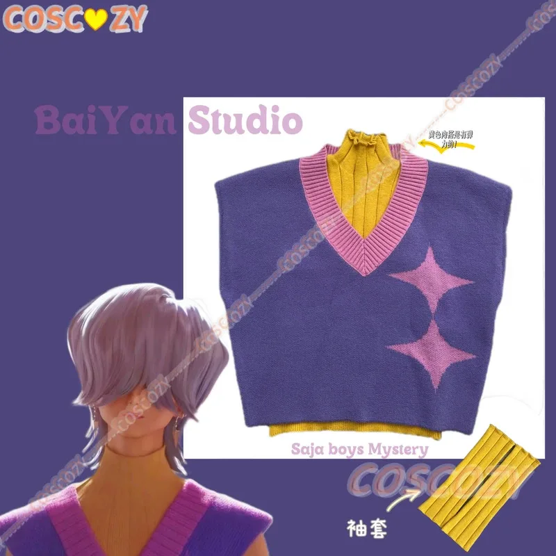 K-POP Saja Boys Mystery Cosplay Costume Wig Halloween Convention Knitted Pullover Shirt Vest Sleeves Men Boys Performance Suit
K-POP Saja Boys Mystery Cosplay Costume Wig Halloween Convention Knitted Pullover Shirt Vest Sleeves Men Boys Performance Suit
