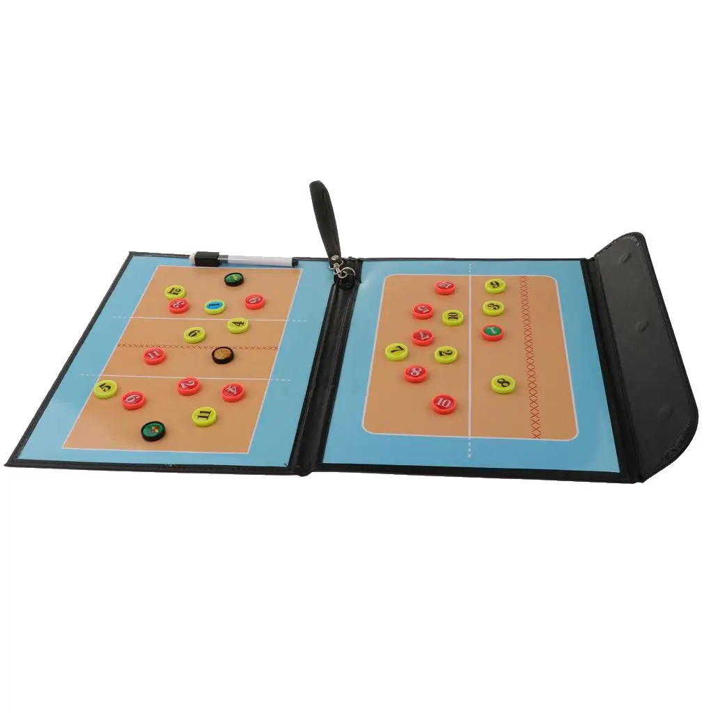 Volleyball Coaching Board Magnetic Foldable PU Leather Marker and Eraser Volleyball Tactic Tool for Training Sessions
Volleyball Coaching Board Magnetic Foldable PU Leather Marker and Eraser Volleyball Tactic Tool for Training Sessions
