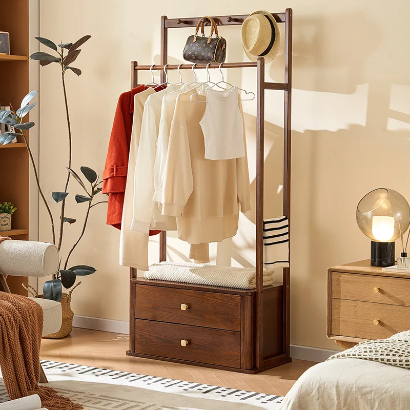 Chinese Vintage Style Ash Wood Solid Wood Coat Rack Multifunctional Storage with Double Drawers for Entryway Hallway
Chinese Vintage Style Ash Wood Solid Wood Coat Rack Multifunctional Storage with Double Drawers for Entryway Hallway