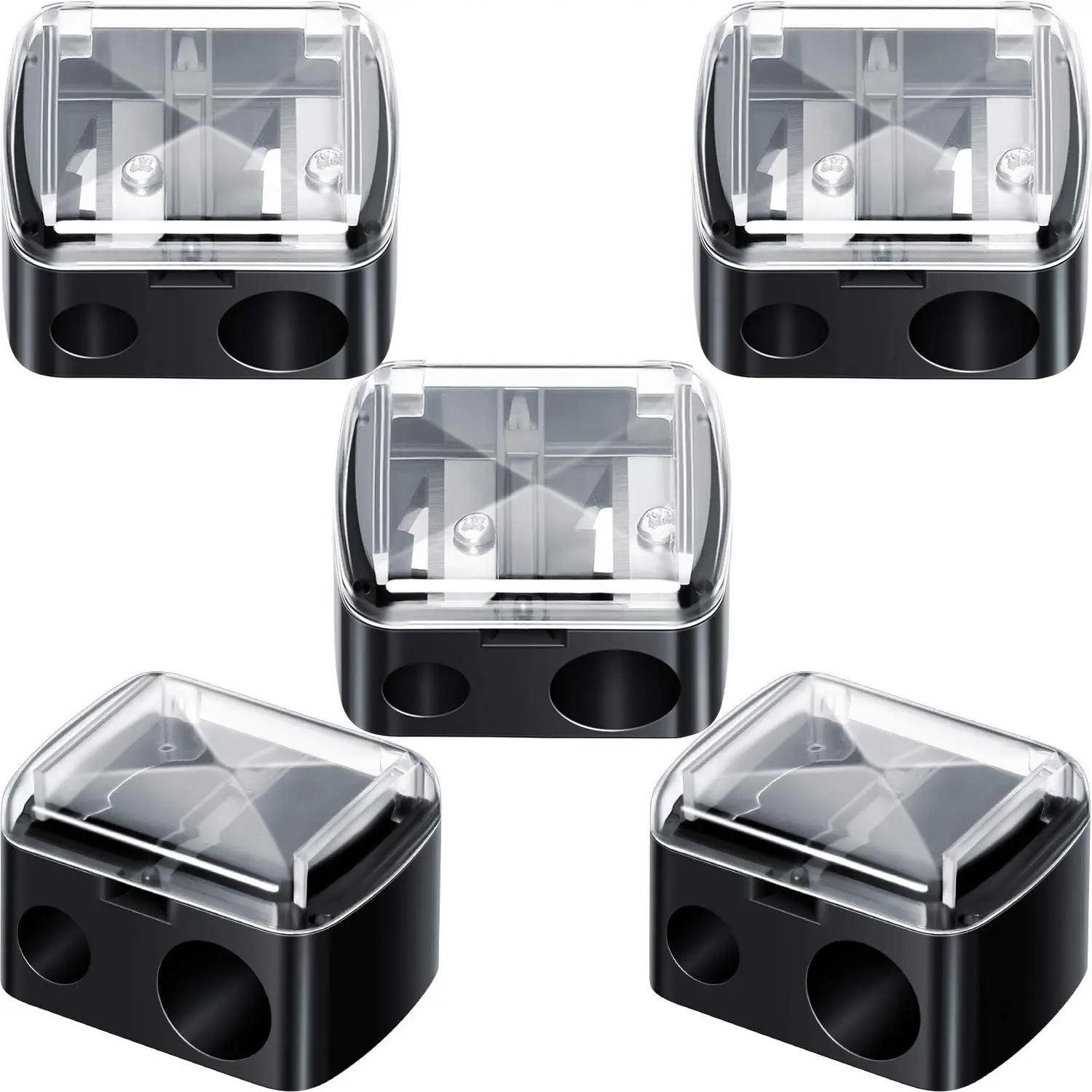 5-Pack Dual-Size Makeup Pencil Sharpener for Lip Liner and Eyeliner, Easy Clean Plastic Manual Tool
5-Pack Dual-Size Makeup Pencil Sharpener for Lip Liner and Eyeliner, Easy Clean Plastic Manual Tool