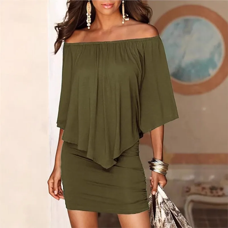 Spring Summer Fashion Slash Neck Geometric Irregular Ruffles Wrapped Hips Dresses Women's Casual Elegant Sexy Off Shoulder Dress
Spring Summer Fashion Slash Neck Geometric Irregular Ruffles Wrapped Hips Dresses Women's Casual Elegant Sexy Off Shoulder Dress