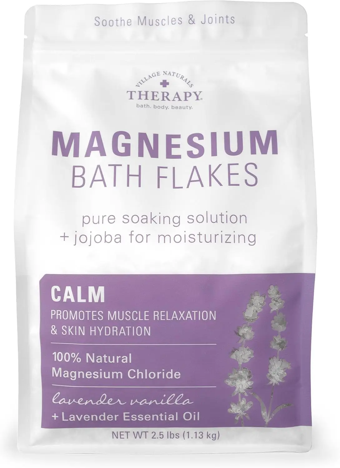 Calm Magnesium Bath Flakes, Lavender Vanilla Scent, 2.5 lbs - Natural Muscle & Joint Soothing, Fast Dissolving
Calm Magnesium Bath Flakes, Lavender Vanilla Scent, 2.5 lbs - Natural Muscle & Joint Soothing, Fast Dissolving