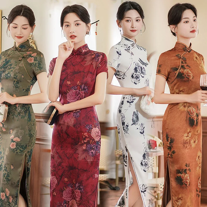 Новинка 2024, винтажное китайское платье Qipao, элегантное женское сексуальное платье-Ципао с цветочным принтом, Vestidos с разрезом, повседневные платья, женское платье 5XL
Новинка 2024, винтажное китайское платье Qipao, элегантное женское сексуальное платье-Ципао с цветочным принтом, Vestidos с разрезом, повседневные платья, женское платье 5XL