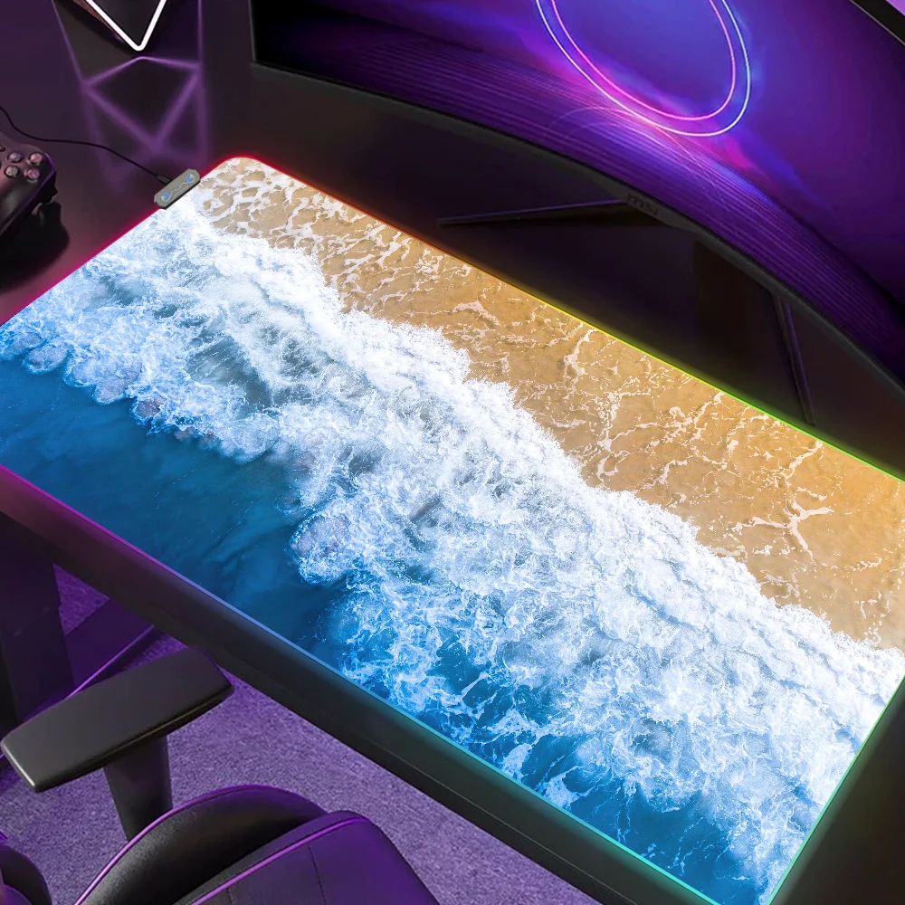 Ocean SpringSummer Beach Wave Mouse Pad Gaming MousePad LED Table Pads Micro USB Backlit Rubber RGB Desk Mats Desktop XXL
Ocean SpringSummer Beach Wave Mouse Pad Gaming MousePad LED Table Pads Micro USB Backlit Rubber RGB Desk Mats Desktop XXL