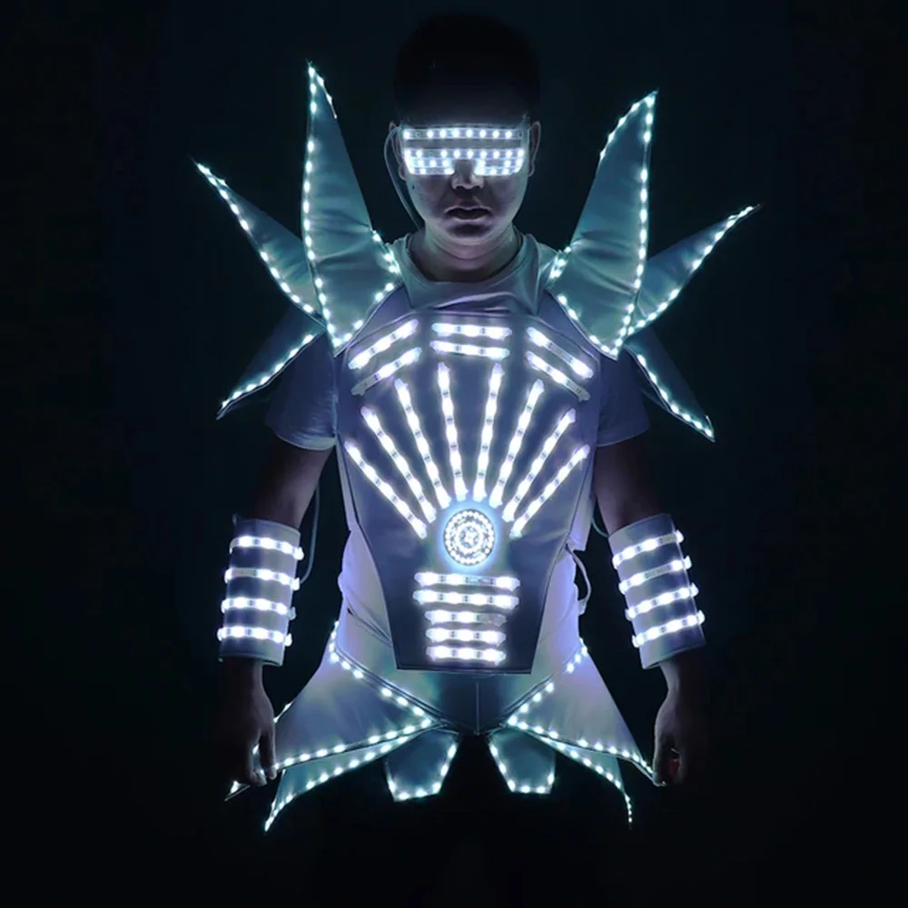 Full Color LED Robot Costume Suit Rechargeable Battery Remote Control for Dance Stage Performance Halloween Party Show
Full Color LED Robot Costume Suit Rechargeable Battery Remote Control for Dance Stage Performance Halloween Party Show