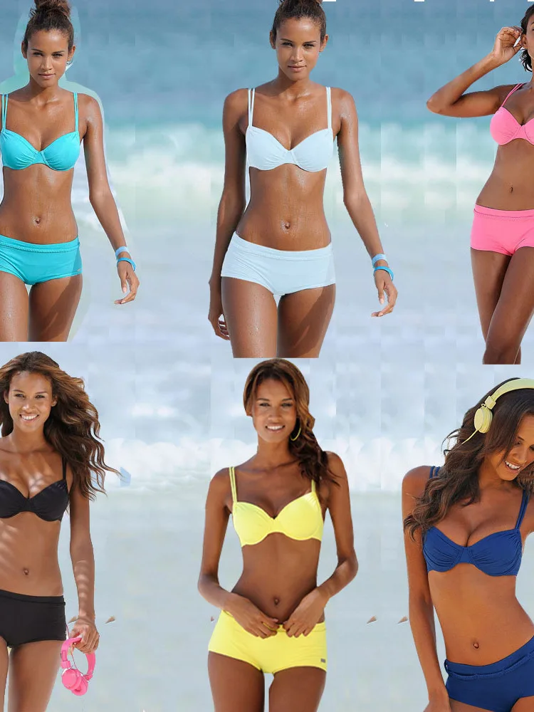 Conservative Sexy Color Bikini Swimsuit Women's Swimwear New Arrival Steel Support Bra Pad Included Other Material
Conservative Sexy Color Bikini Swimsuit Women's Swimwear New Arrival Steel Support Bra Pad Included Other Material