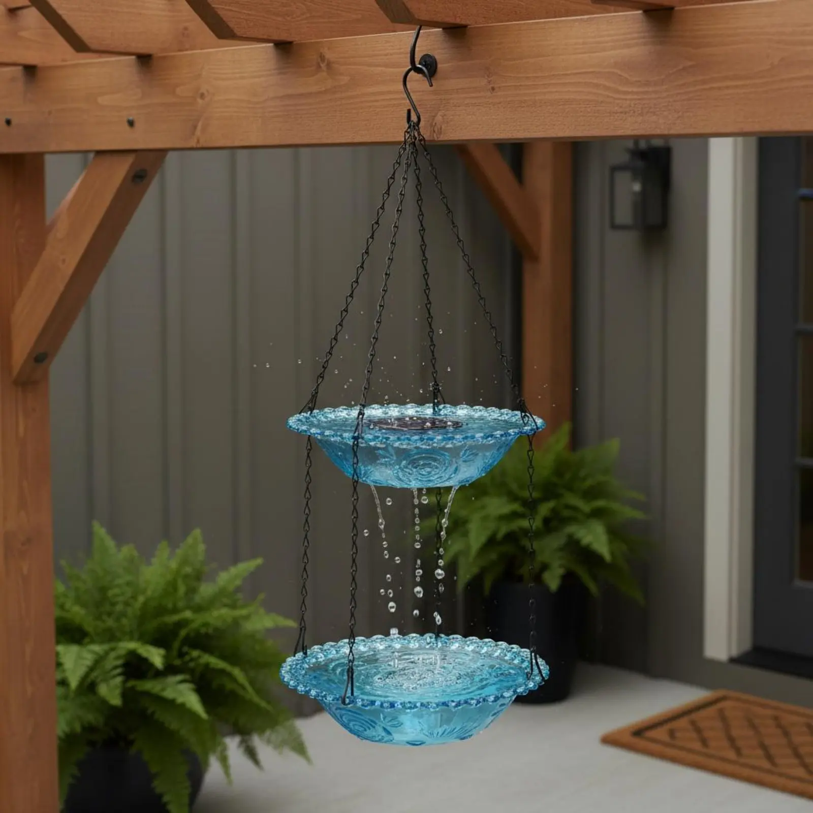 Solar Powered Avian Bath Water Feature Cascading Water Solar Hanging Avian Bath Garden Decor Weather-Resistant for Gardeners
Solar Powered Avian Bath Water Feature Cascading Water Solar Hanging Avian Bath Garden Decor Weather-Resistant for Gardeners