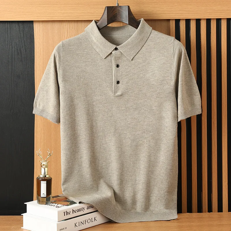 Весна-лето из тонкой шерсти, трикотажная мужская однотонная рубашка-пуловер с коротким рукавом и воротником, свободный повседневный тонкий топ с короткими рукавами
Весна-лето из тонкой шерсти, трикотажная мужская однотонная рубашка-пуловер с коротким рукавом и воротником, свободный повседневный тонкий топ с короткими рукавами