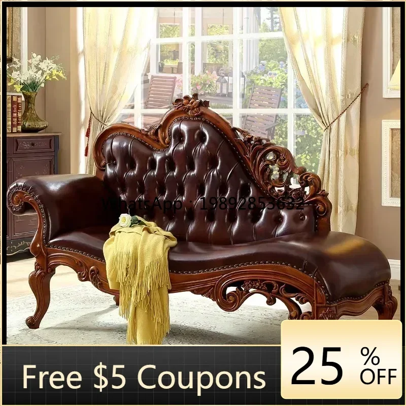S1 solid wood chaise longue recliner leather sofa balcony leisure chaise longue European fabric carved beauty couch
S1 solid wood chaise longue recliner leather sofa balcony leisure chaise longue European fabric carved beauty couch