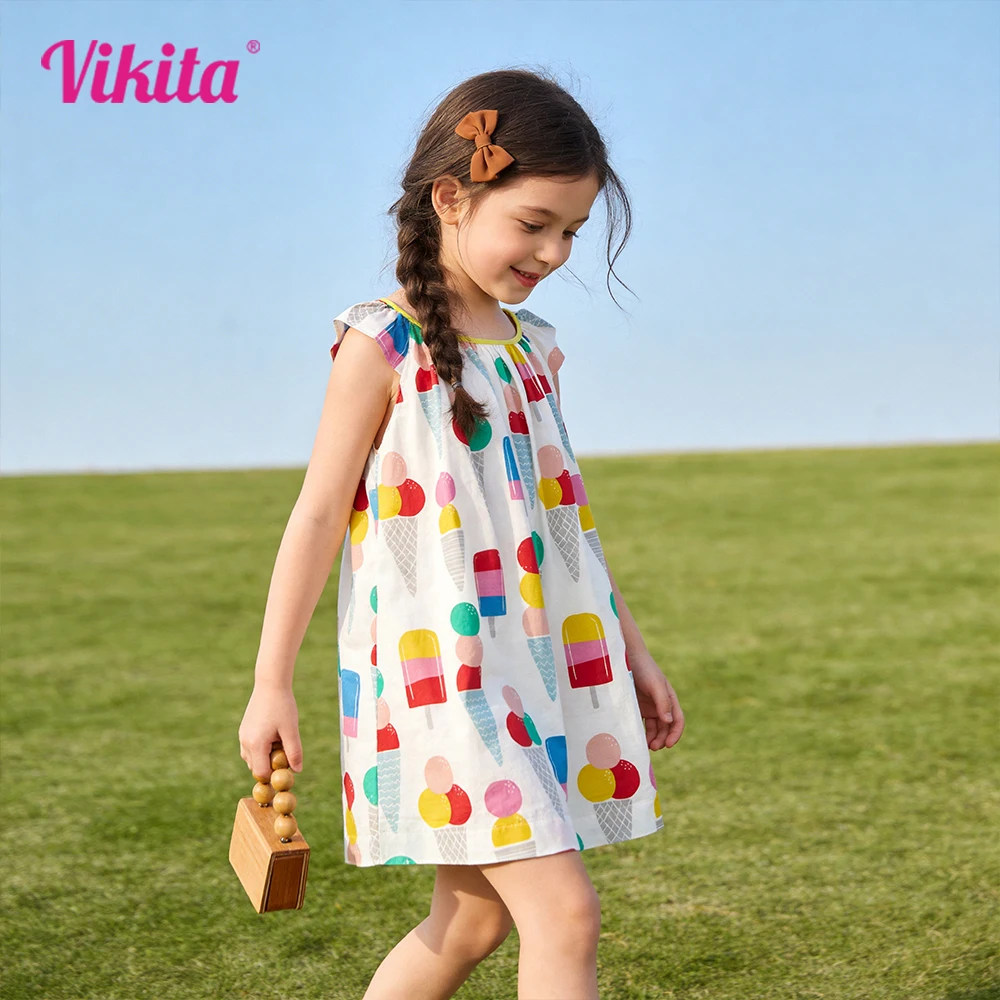 VIKITA Girls Sling Suspenders Sleeveless Summer Dress Kids Ice Cream Cartoon Print Flare Sleeve Fashion Beach Vacation Dresses
VIKITA Girls Sling Suspenders Sleeveless Summer Dress Kids Ice Cream Cartoon Print Flare Sleeve Fashion Beach Vacation Dresses