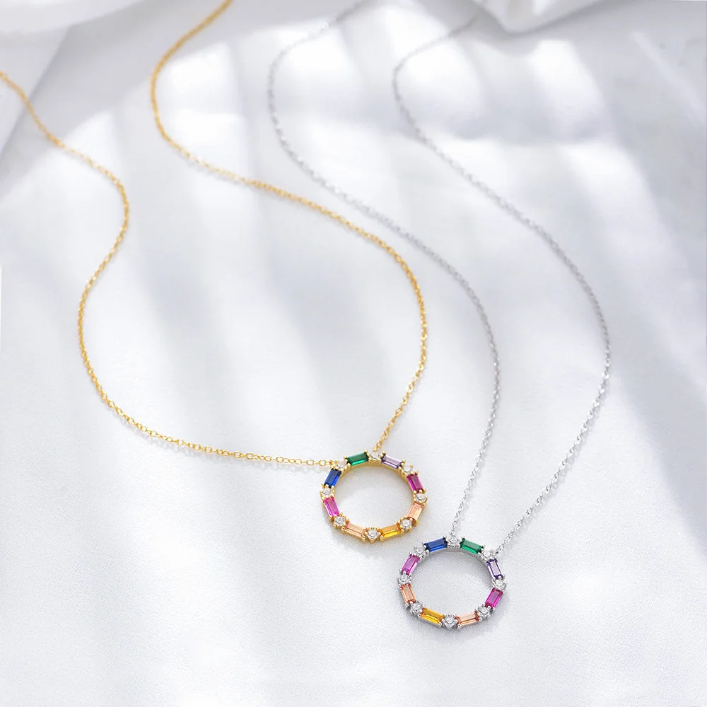 Women's 925 Collar - Rainbow Step Zircon, Circle Eur-US Ins Unique Necklace
Women's 925 Collar - Rainbow Step Zircon, Circle Eur-US Ins Unique Necklace