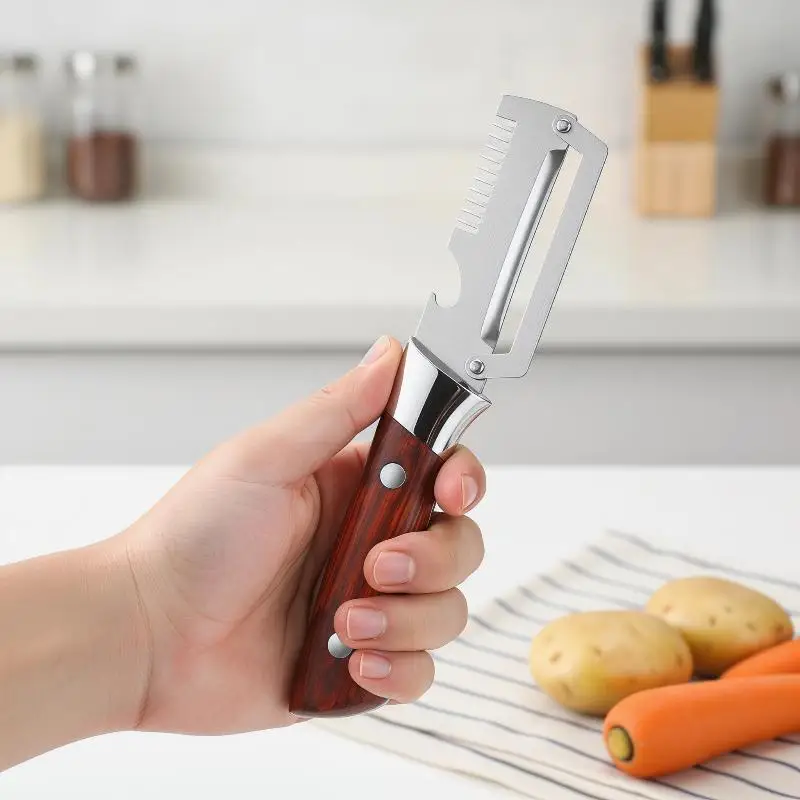 3-in-1 Serrated Peeling Knife Premium Vegetable Peeler With Handle And Bottle Opener Kitchen Tool
3-in-1 Serrated Peeling Knife Premium Vegetable Peeler With Handle And Bottle Opener Kitchen Tool