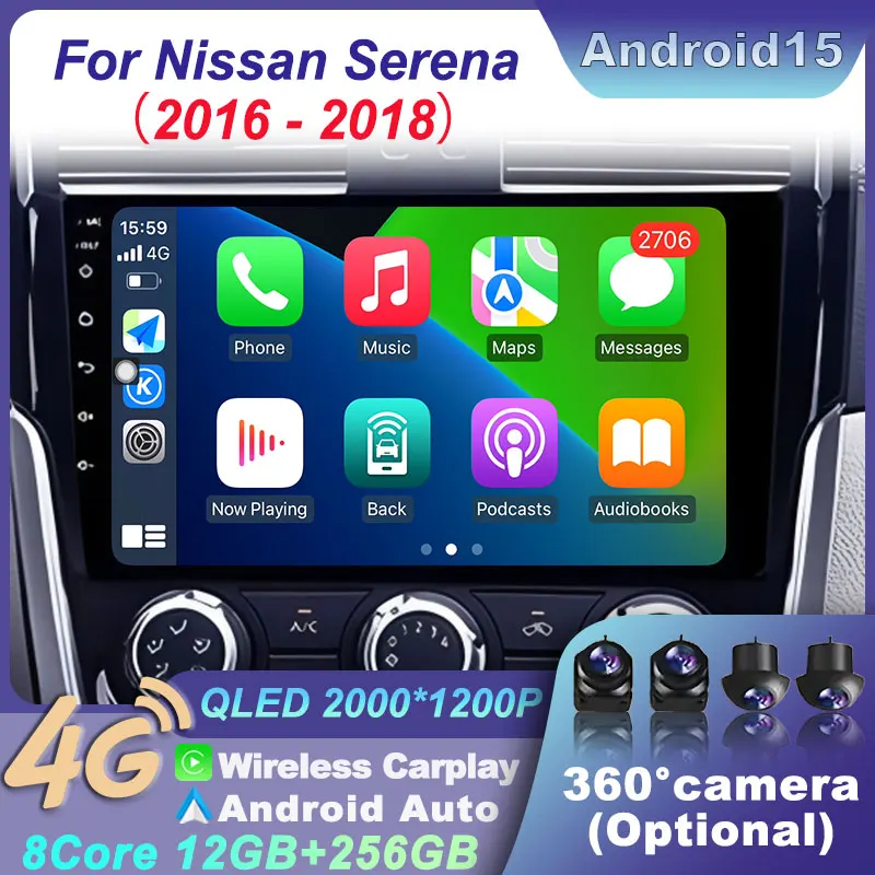 Car Radio for Nissan Serena 2016 - 2018 Wireless Audio Player DSP Multimedia Stereo Video BT CarPlay Android Auto GPS Navigation
Car Radio for Nissan Serena 2016 - 2018 Wireless Audio Player DSP Multimedia Stereo Video BT CarPlay Android Auto GPS Navigation