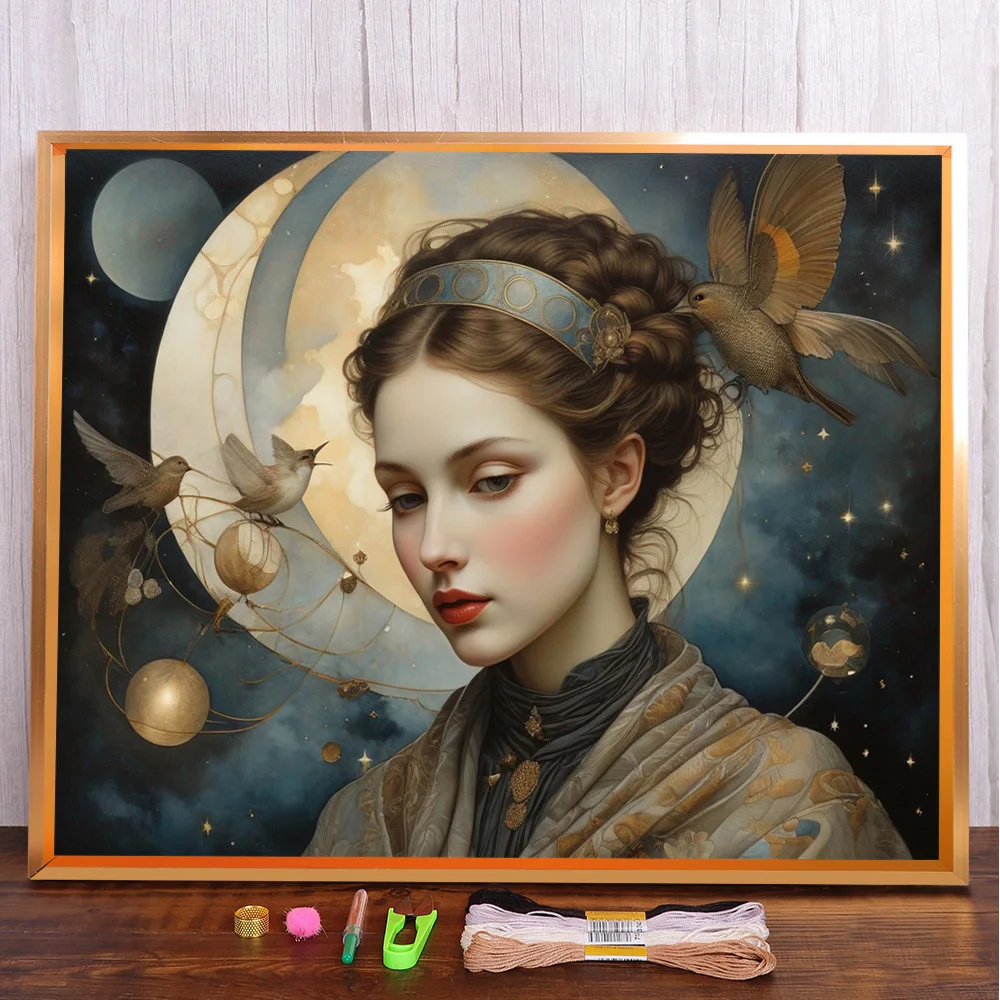 Portrait Girl Pre-Printed Cross Stitch Full Kit Embroidery DMC Threads Knitting Handmade Hobby Sewing Design Home Decor Floss
Portrait Girl Pre-Printed Cross Stitch Full Kit Embroidery DMC Threads Knitting Handmade Hobby Sewing Design Home Decor Floss