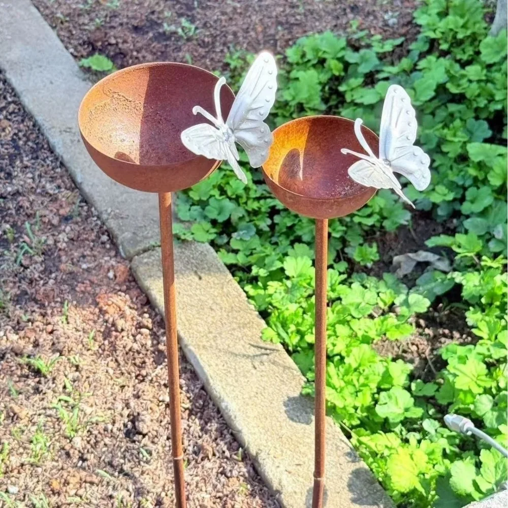 Freestanding Rusty Metal Bird Feeder Vintage Iron Rustproof Rain Catcher Bird Bath Handmade Ground Insert Bird Bath Feeder
Freestanding Rusty Metal Bird Feeder Vintage Iron Rustproof Rain Catcher Bird Bath Handmade Ground Insert Bird Bath Feeder