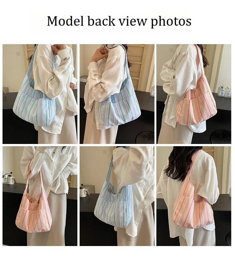Soft Slouchy Striped Shoulder Tote - Open Top Canvas Bag with Front Pocket for Women
Soft Slouchy Striped Shoulder Tote - Open Top Canvas Bag with Front Pocket for Women