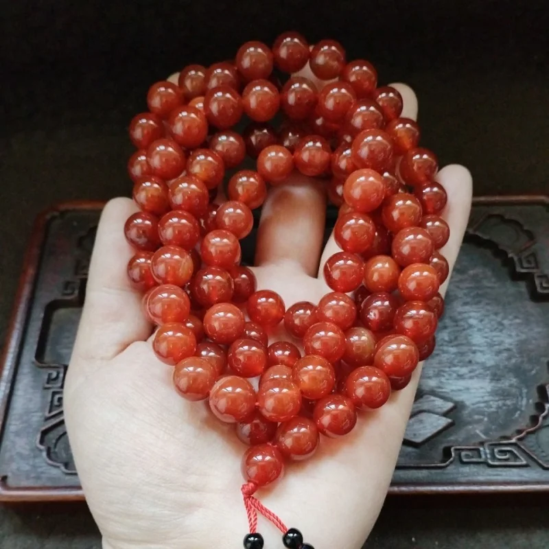 Red Round Bead Agate 108 Buddhist Prayer Beads Necklace Sweater Chain Accessory 12MM
Red Round Bead Agate 108 Buddhist Prayer Beads Necklace Sweater Chain Accessory 12MM