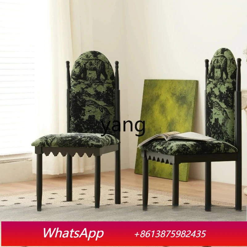 LTT retro dining chair light luxury solid wood black backrest art printing soft bag chair
LTT retro dining chair light luxury solid wood black backrest art printing soft bag chair