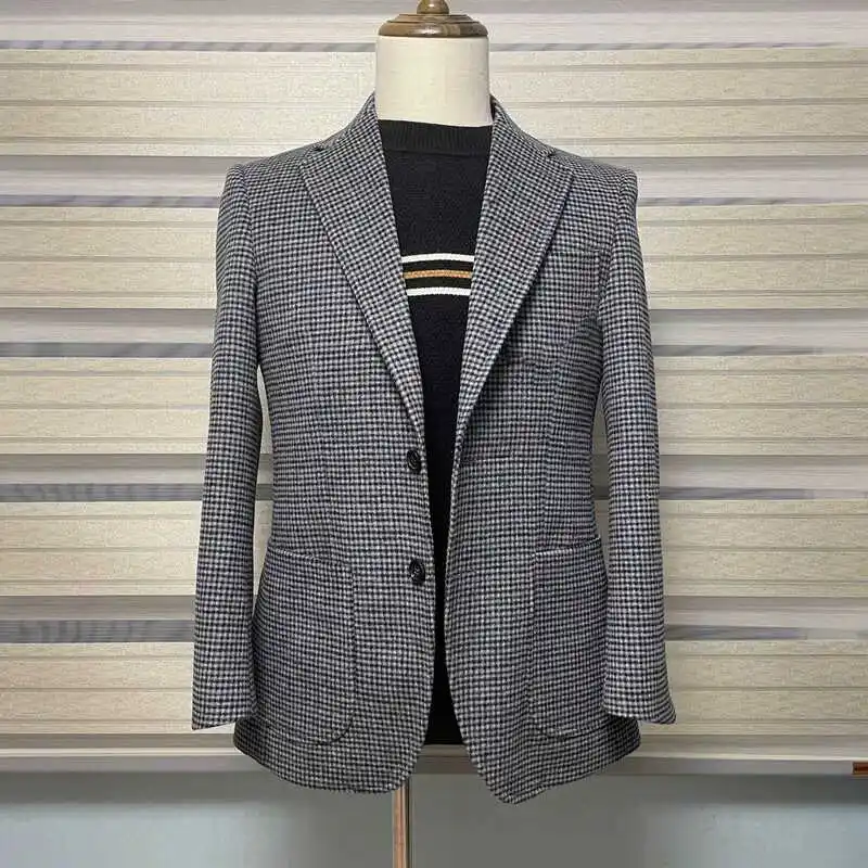 Men's Woolen Suit Jaet Autumn Winter Plaid Casual Sle Upperwear Large Size Faionable Urban Two Button Single Slit
Men's Woolen Suit Jaet Autumn Winter Plaid Casual Sle Upperwear Large Size Faionable Urban Two Button Single Slit