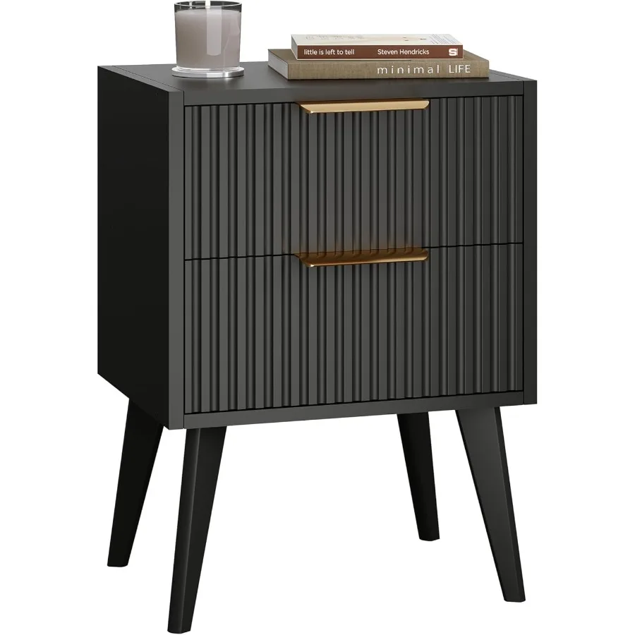 Night StandModern Bedside Table Black Nightstand with 2 Storage Drawers Fluted Side Table with Solid Wood Legs Mid Century End
Night StandModern Bedside Table Black Nightstand with 2 Storage Drawers Fluted Side Table with Solid Wood Legs Mid Century End