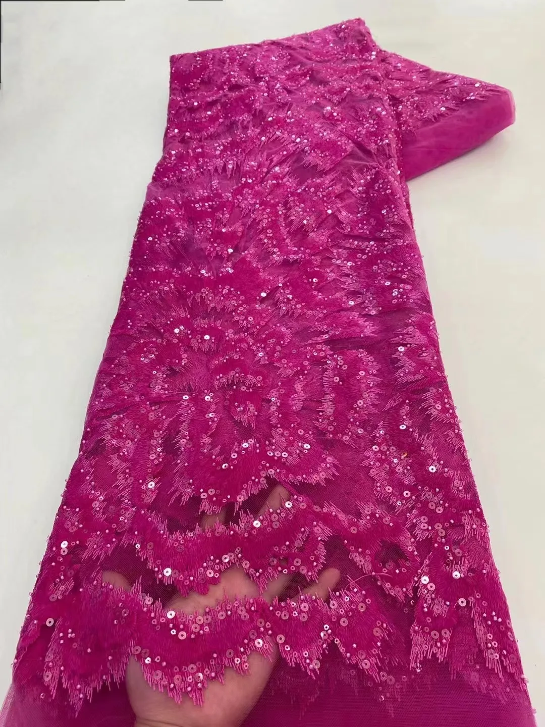 Luxury African Heavy Beaded Lace Fabric 2023 High Quality 5 Yards Nigerian Sequins Tulle 3D Fabric Material For Wedding
Luxury African Heavy Beaded Lace Fabric 2023 High Quality 5 Yards Nigerian Sequins Tulle 3D Fabric Material For Wedding
