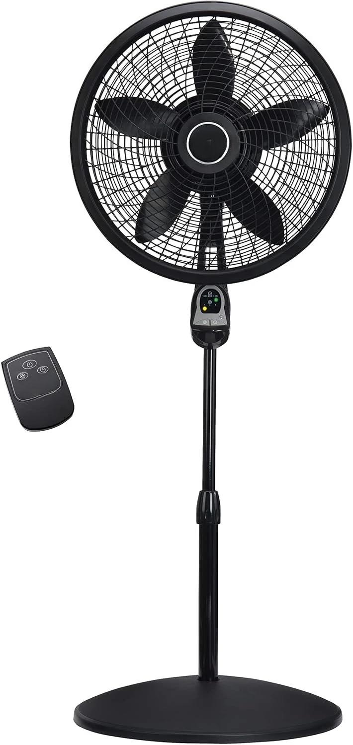Oscillating Cyclone Pedestal Fan, Adjustable Height, Timer, Remote Control, 3 Speeds, for Bedroom, Home Office, 18", Black
Oscillating Cyclone Pedestal Fan, Adjustable Height, Timer, Remote Control, 3 Speeds, for Bedroom, Home Office, 18", Black