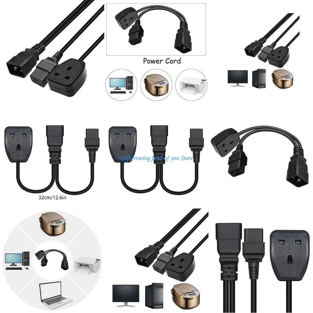 H9EB IEC320-C20 Male to UK+IEC320C19 Female Power Supply Converter Cable Cord
H9EB IEC320-C20 Male to UK+IEC320C19 Female Power Supply Converter Cable Cord