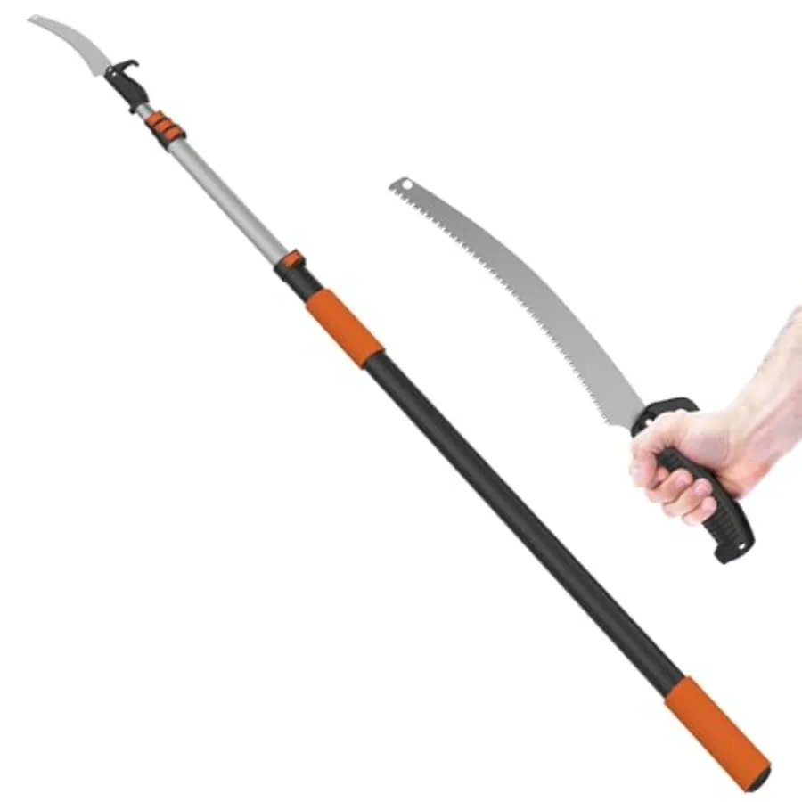 26Feet Pole Saw Telescoping Tree Trimmer with 5- Extension Pole Manual Branches Pruner for Backyard Orange
26Feet Pole Saw Telescoping Tree Trimmer with 5- Extension Pole Manual Branches Pruner for Backyard Orange