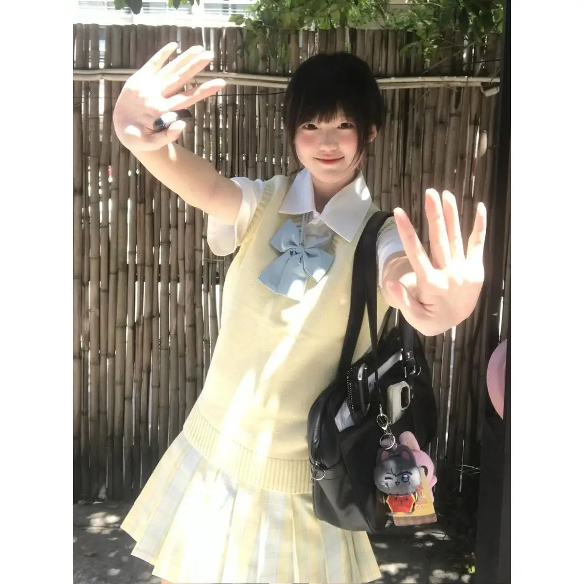 Sweet School Uniform Jk Vest Top Women's Set Student Academy Style Fashion Set Three Pieces Buttoning Polyester Filling
Sweet School Uniform Jk Vest Top Women's Set Student Academy Style Fashion Set Three Pieces Buttoning Polyester Filling