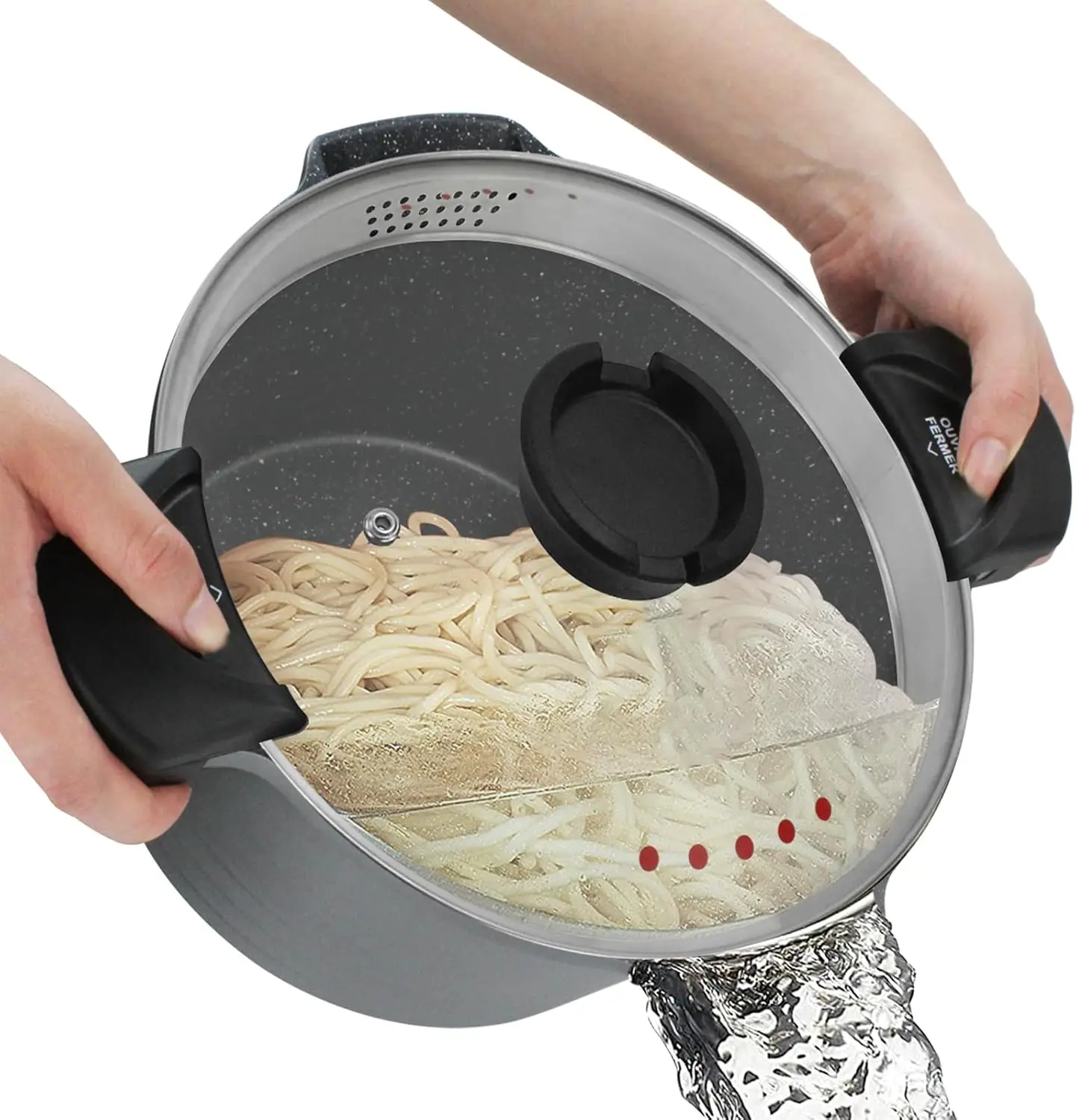 8.5QT Nonstick Cast Aluminum Pasta Pot with Strainer Lid, Induction Compatible for Soup and Boiling
8.5QT Nonstick Cast Aluminum Pasta Pot with Strainer Lid, Induction Compatible for Soup and Boiling