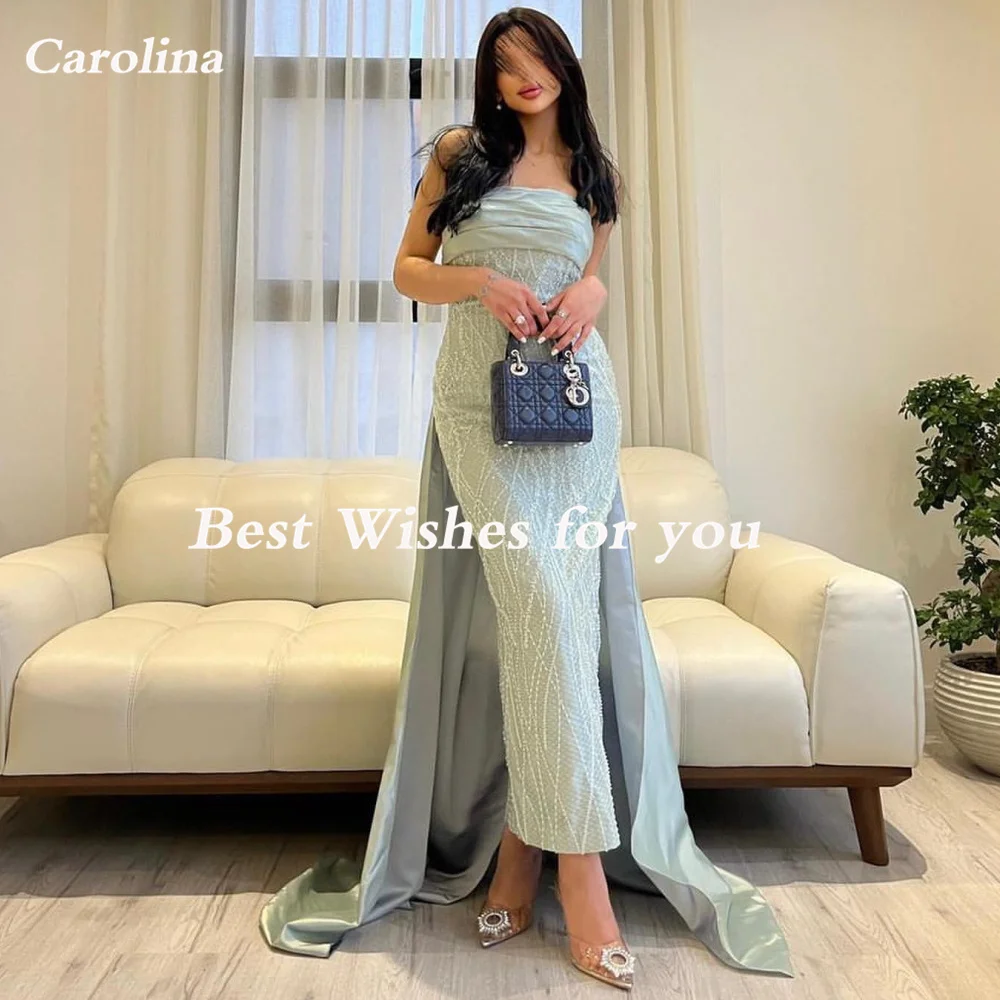 Carolina Elegant Satin Prom Gown Off the Shoulder Mint Green Occasion Dress Robe De Soirée Mermaid Women Evening Party Dress
Carolina Elegant Satin Prom Gown Off the Shoulder Mint Green Occasion Dress Robe De Soirée Mermaid Women Evening Party Dress