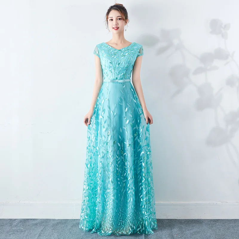 Turquoise Leaf Sequin Tulle A‑Line Bridesmaid Dress V‑Neck Cap Sleeve Floor‑Length Formal Gown
Turquoise Leaf Sequin Tulle A‑Line Bridesmaid Dress V‑Neck Cap Sleeve Floor‑Length Formal Gown