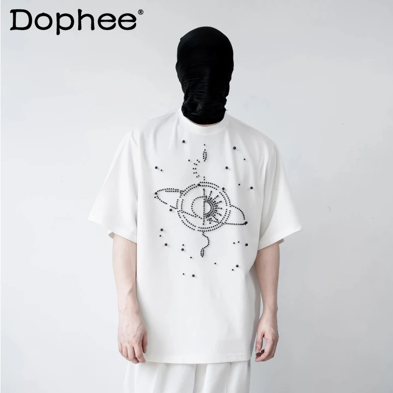 Men's 2025 Summer New Chic Tees Star Bead Pearl Loose Comfort Short Sleeve Round Neck T-Shirt Men's Fashion Versatile Trend Tops
Men's 2025 Summer New Chic Tees Star Bead Pearl Loose Comfort Short Sleeve Round Neck T-Shirt Men's Fashion Versatile Trend Tops