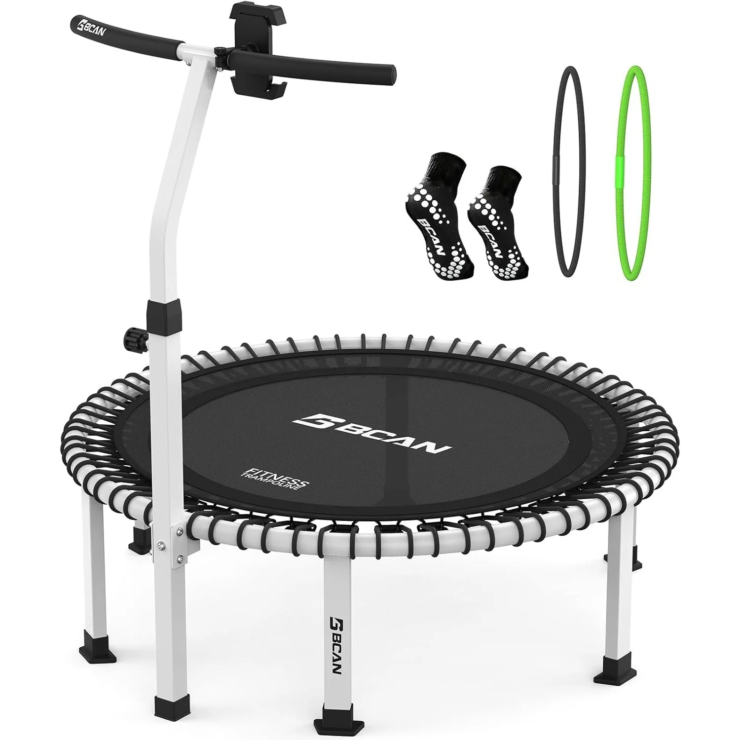 Батут BCAN 40" Soft Land Pro Fitness Rebounder, грузоподъемность 500 фунтов, регулируемые эластичные тросы, ручка, держатель для телефона и 2 пары носков.
Батут BCAN 40" Soft Land Pro Fitness Rebounder, грузоподъемность 500 фунтов, регулируемые эластичные тросы, ручка, держатель для телефона и 2 пары носков.