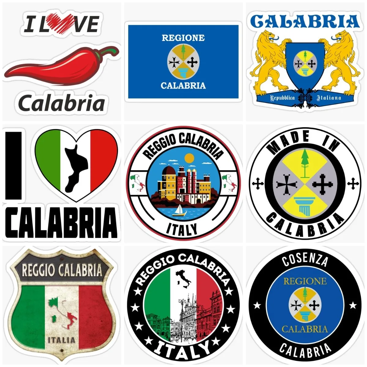 Calabria Flag Emblem Creative Sticker Wall Truck Motorcycle Car Window Glass Helmet Racing Camper Off-road Decal Customizable
Calabria Flag Emblem Creative Sticker Wall Truck Motorcycle Car Window Glass Helmet Racing Camper Off-road Decal Customizable