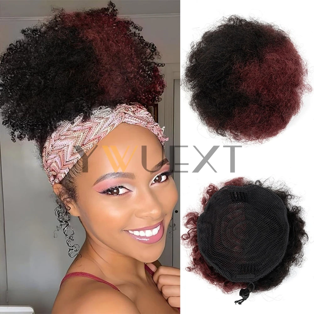 Tanjet Burgundy Afro Kinky Puff Ponytail Human Hair Bun Natural Black Kinky Curly Drawstring Ponytail Brazilian Hair Extensions
Tanjet Burgundy Afro Kinky Puff Ponytail Human Hair Bun Natural Black Kinky Curly Drawstring Ponytail Brazilian Hair Extensions
