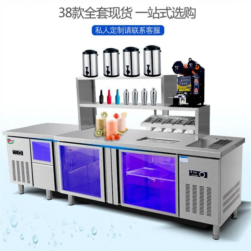 The tea shop is fully equipped with stainless steel water bar operating table.
The tea shop is fully equipped with stainless steel water bar operating table.