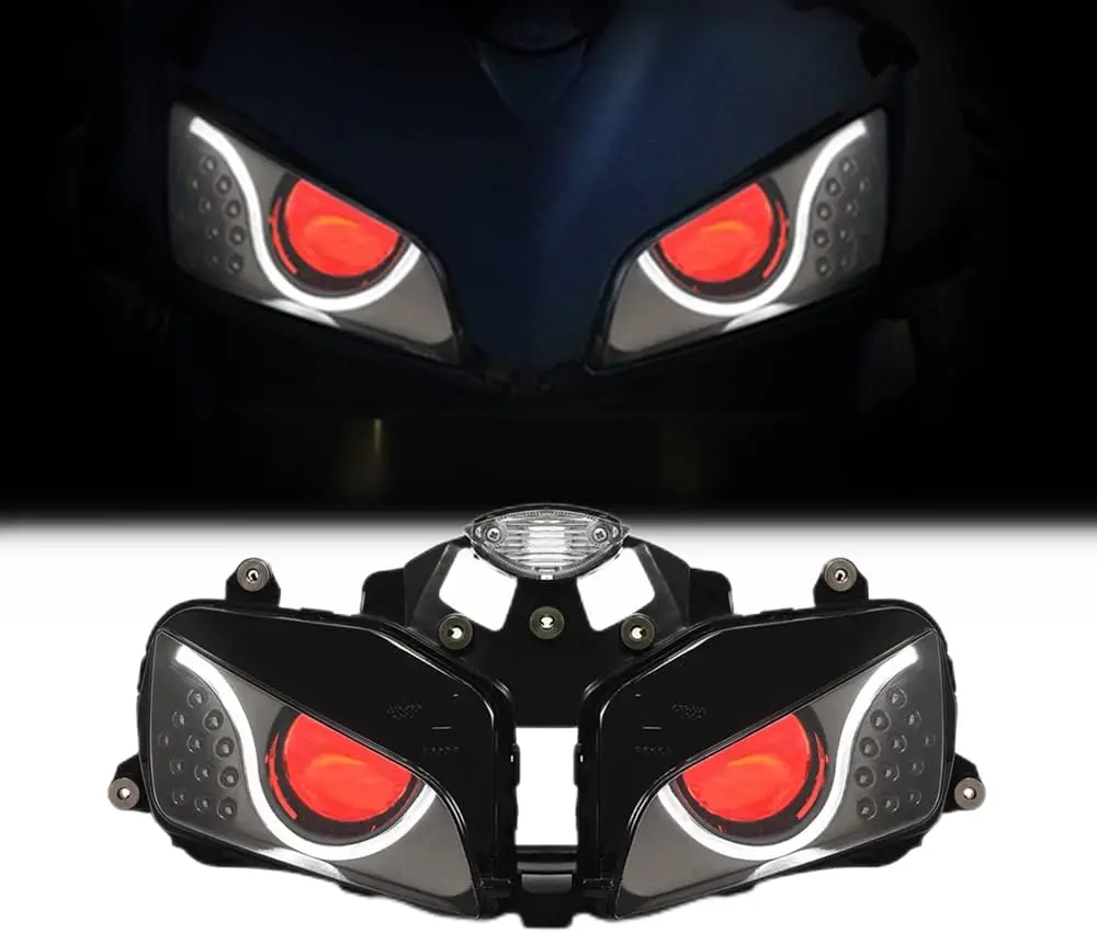 HID и светодиодная фара в сборе для CBR600RR 2003-2006 Red Demon Eyes, модифицированная передняя фара для мотоцикла, спортивного велосипеда, высокая/низкая
HID и светодиодная фара в сборе для CBR600RR 2003-2006 Red Demon Eyes, модифицированная передняя фара для мотоцикла, спортивного велосипеда, высокая/низкая