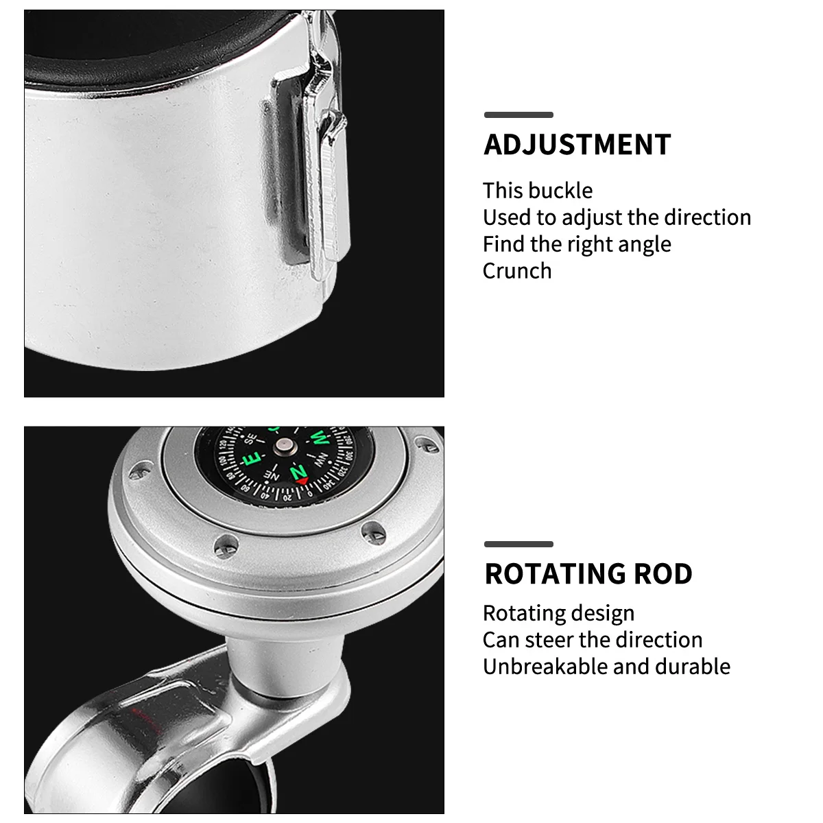 Universal Silver Steering Wheel Knob Handle Engineering Plastic Turntable Part Car Interior Enhancer Lever Driving
Universal Silver Steering Wheel Knob Handle Engineering Plastic Turntable Part Car Interior Enhancer Lever Driving