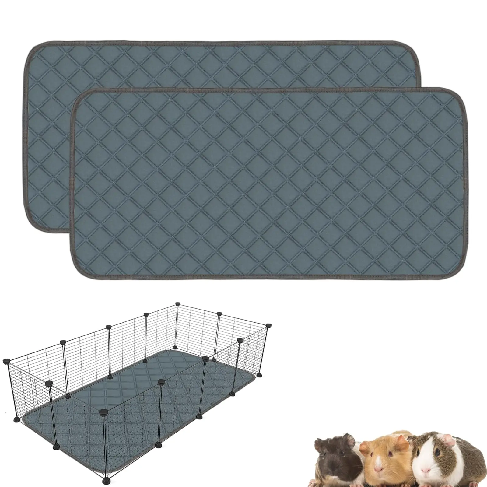 2 Pack Guinea Pig Cage Liners Washable Bedding Reusable Pee Pads for Small Animals Cages Rabbit Hamster Rat - 48" x 24"
2 Pack Guinea Pig Cage Liners Washable Bedding Reusable Pee Pads for Small Animals Cages Rabbit Hamster Rat - 48" x 24"